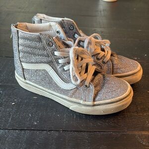 Girls Vans silver sparkle hi-tops